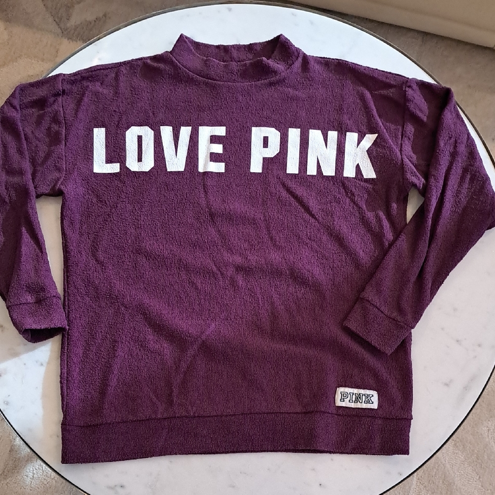 PINK Victoria's Secret Plum Crew Neck Sweater